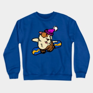 Snowboarding Guinea Pig Crewneck Sweatshirt
